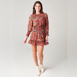 Misa Los Angeles Red Floral Mini Marin Dress, Size XS